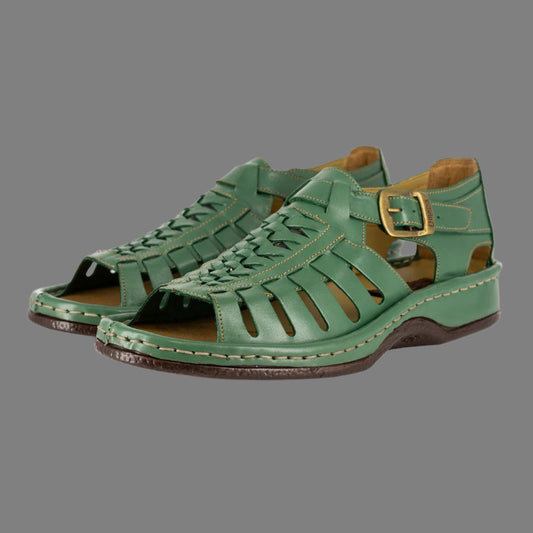 Kgosi : Leather Sandal in Sage Leaf