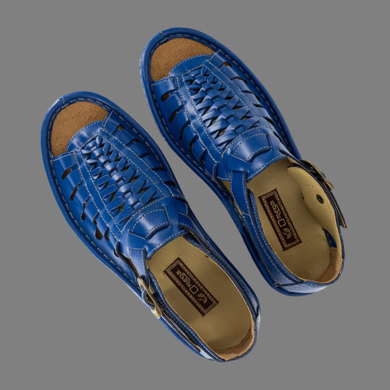 Kgosi : Leather Sandal in Blue Bugatti