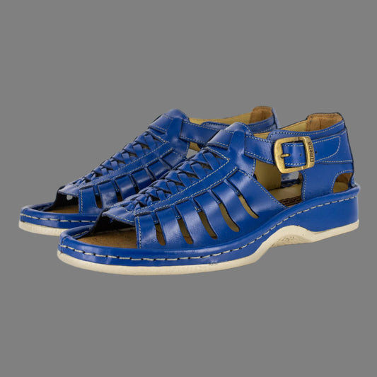 Kgosi : Leather Sandal in Blue Bugatti