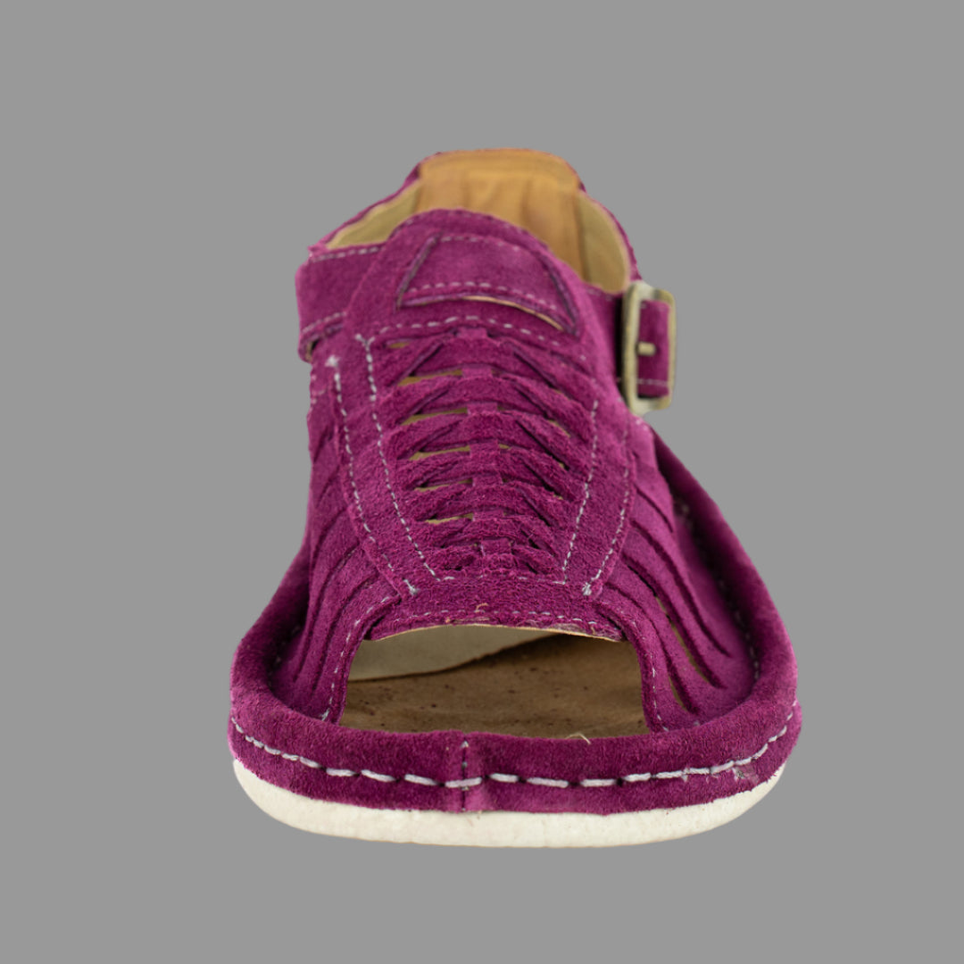 Kgosi : Leather Sandal in Cerise Suede