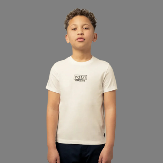 Boys Gary Printed Short Sleeve Tee (White)