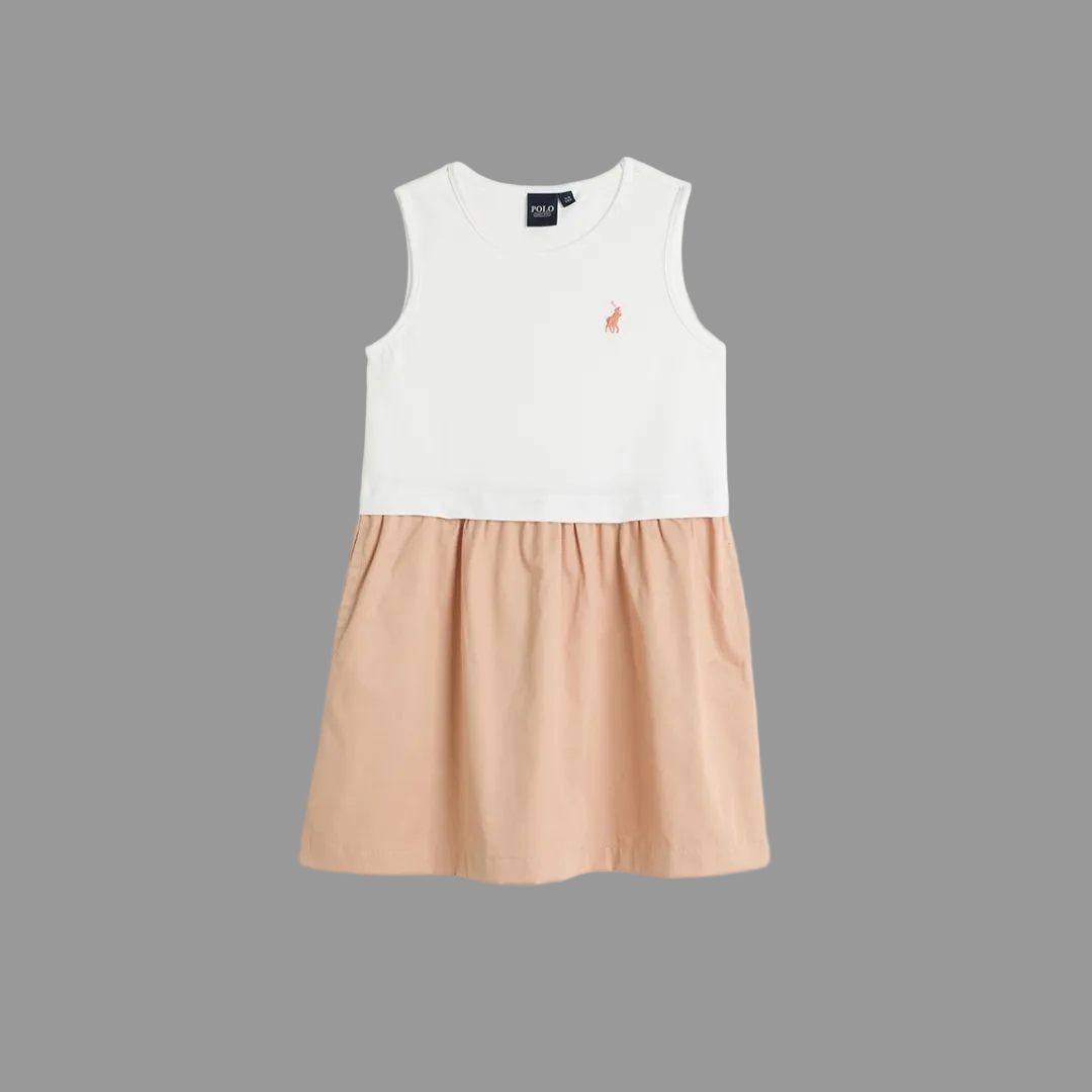 Girls Aurora Combo Dress - Pink