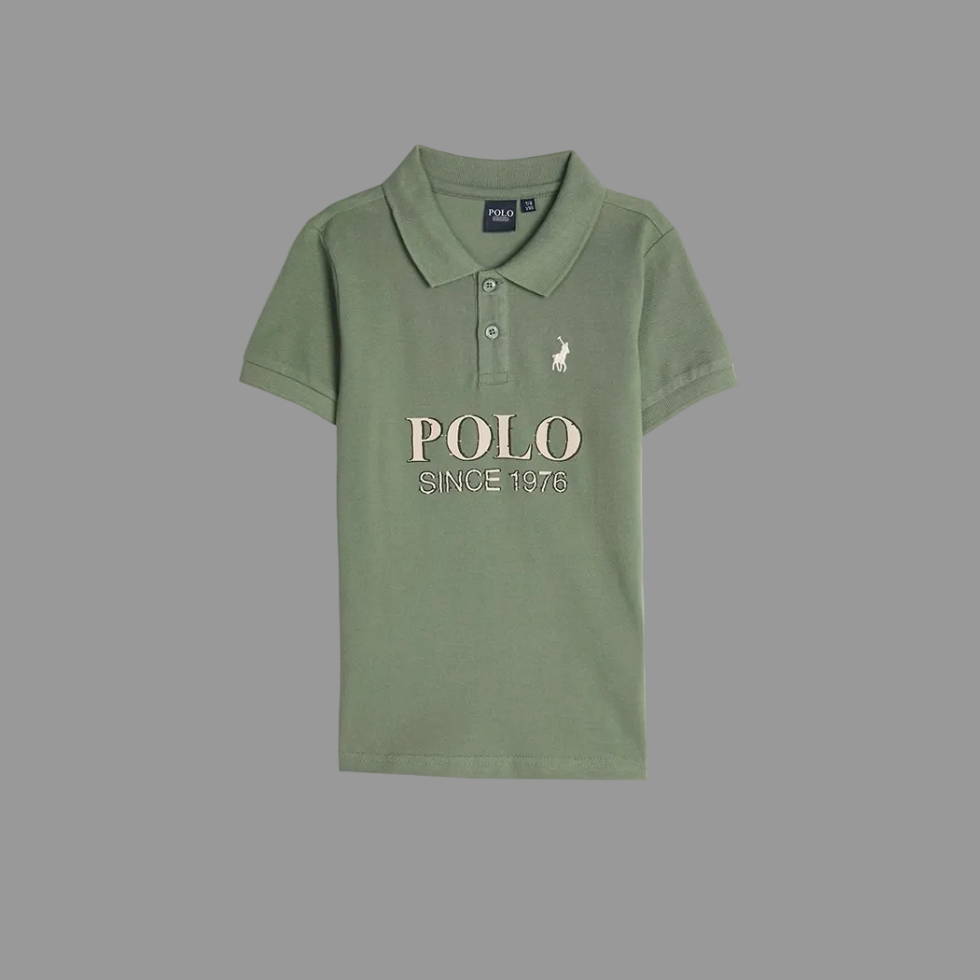 Boys Ayden Printed SS Golfer - Thyme