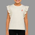 Girls Chloe Sleeveless Frill T-Shirt