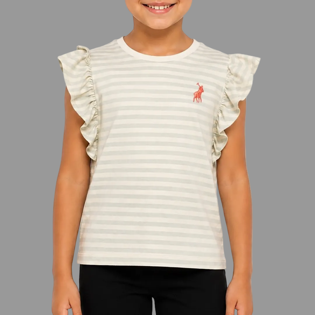 Girls Chloe Sleeveless Frill T-Shirt