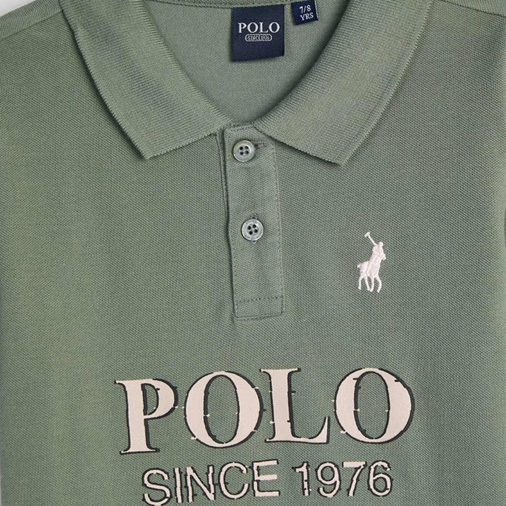 Boys Ayden Printed SS Golfer - Thyme