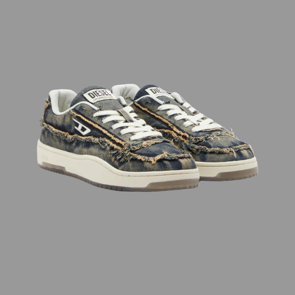 S-Tracker-D-Frayed Denim Sneakers
