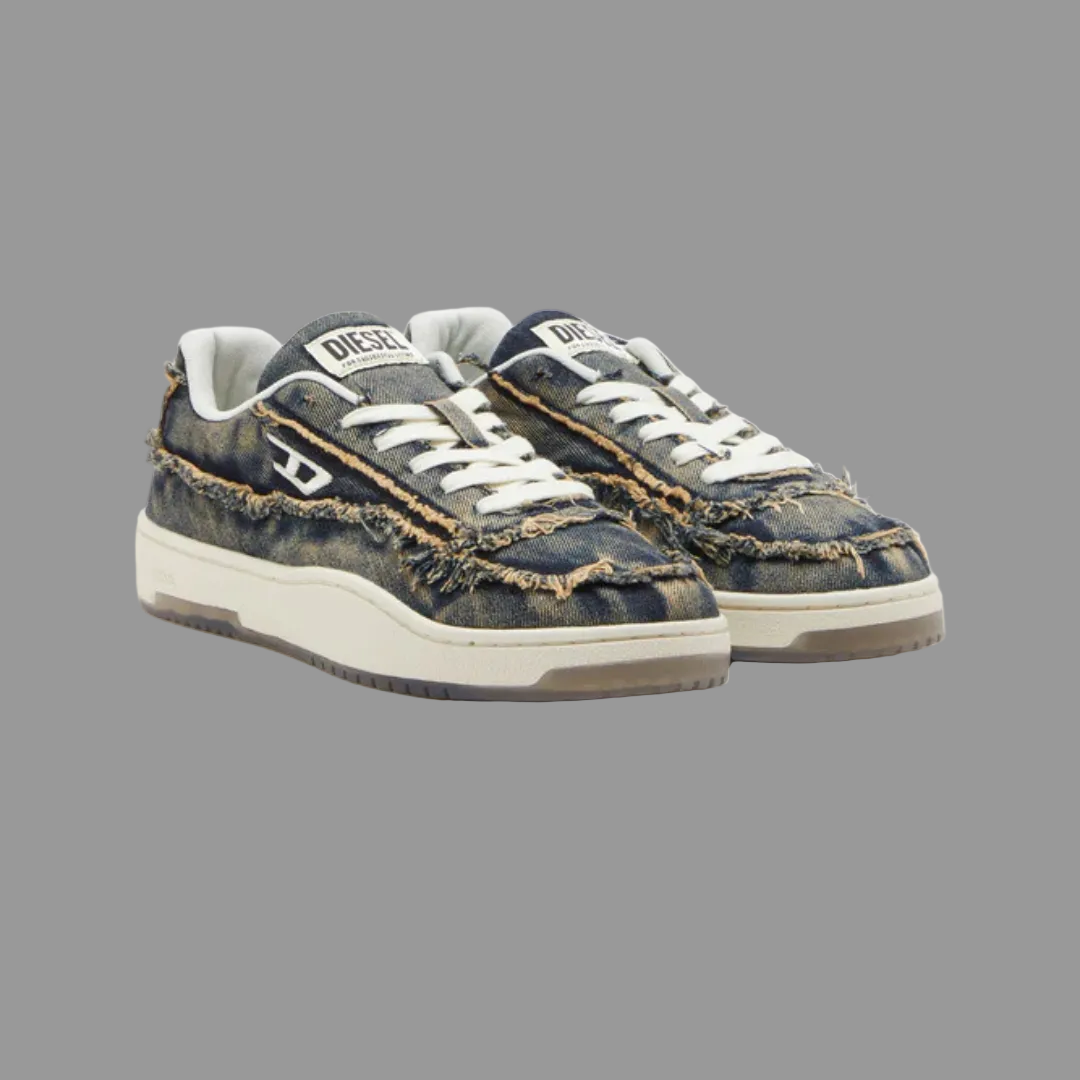 S-Tracker-D-Frayed Denim Sneakers