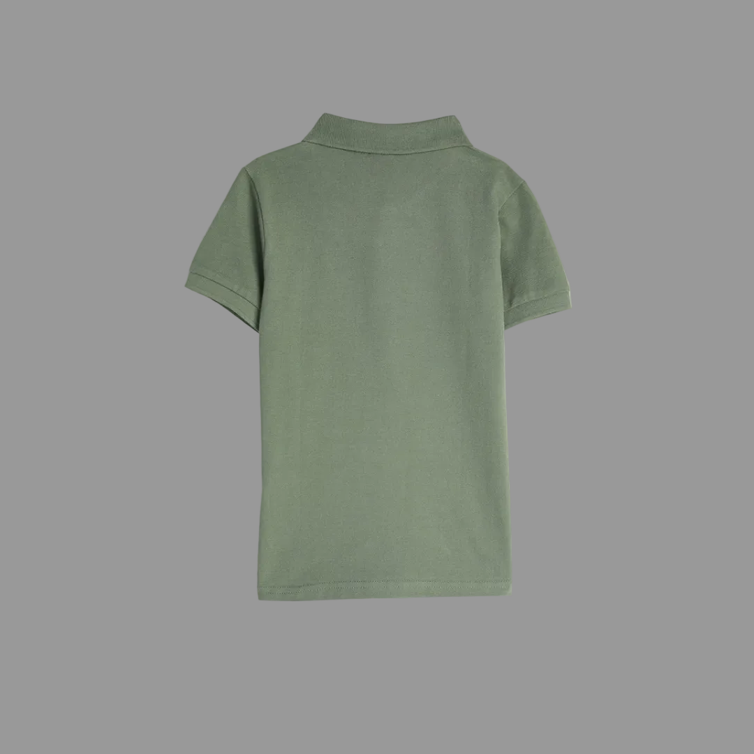 Boys Ayden Printed SS Golfer - Thyme