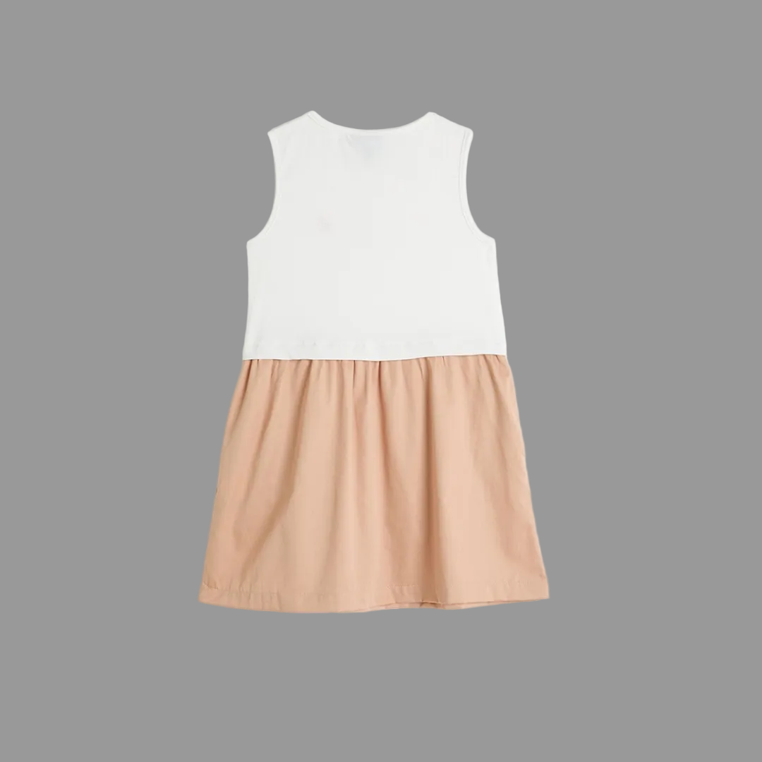 Girls Aurora Combo Dress - Pink