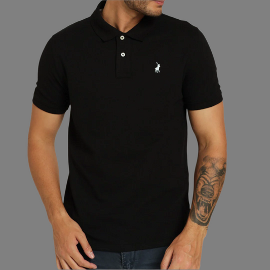 Short Sleeve Pique Golfer (Black)