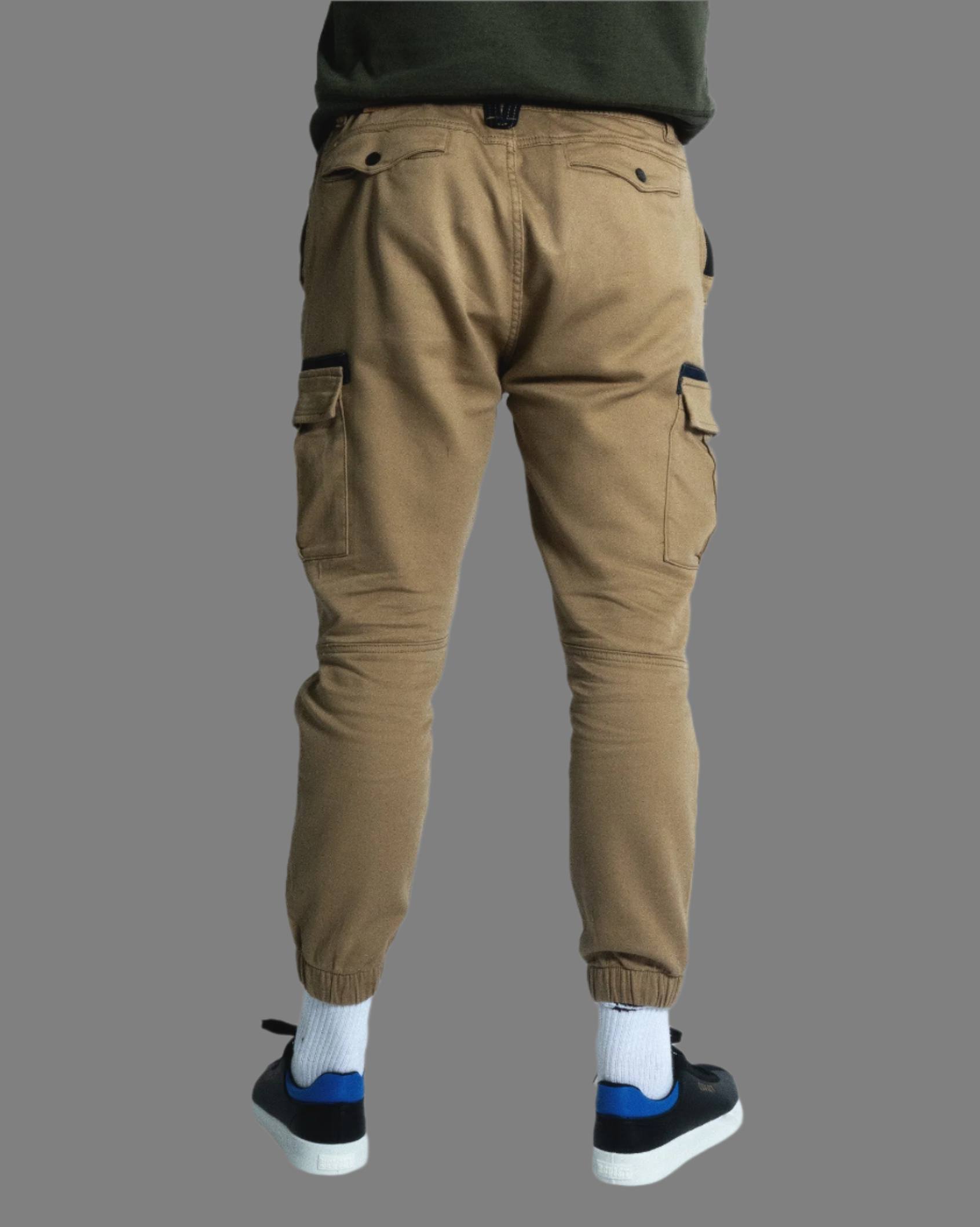 Largo Slim Leg Cargo Pants (Khaki)