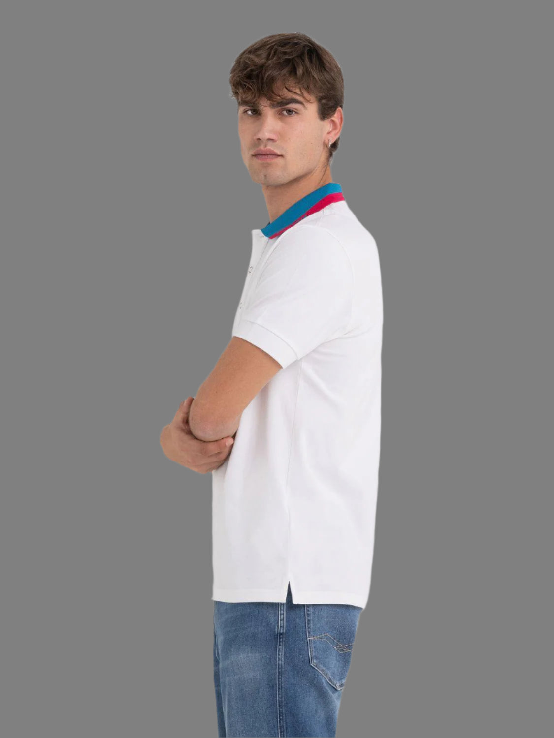 Piquet Polo Shirt With Contrasting-Colored Edges