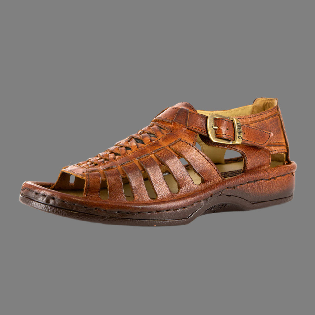 Kgosi : Leather Sandal in Terracotta Buffalo Leather