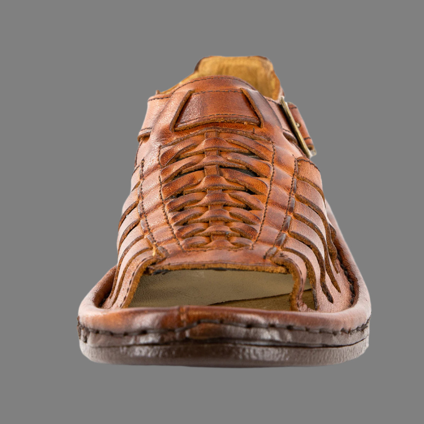Kgosi : Leather Sandal in Terracotta Buffalo Leather