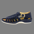 Kgosi : Leather Sandal in Navy Suede