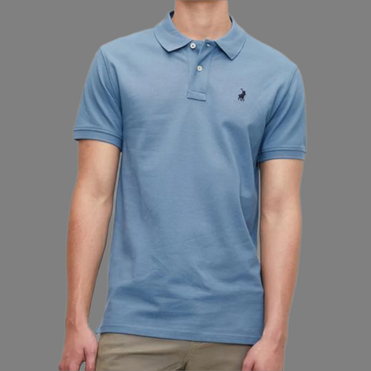 Short Sleeve Pique Golfer (Petrol Blue)