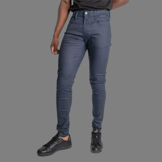 Super Slim-Fit Coated Denim Jean (Blue)