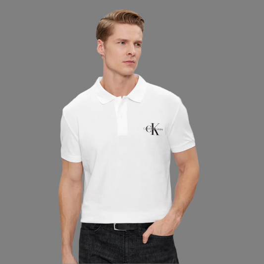 Polo Neck Tee (White)