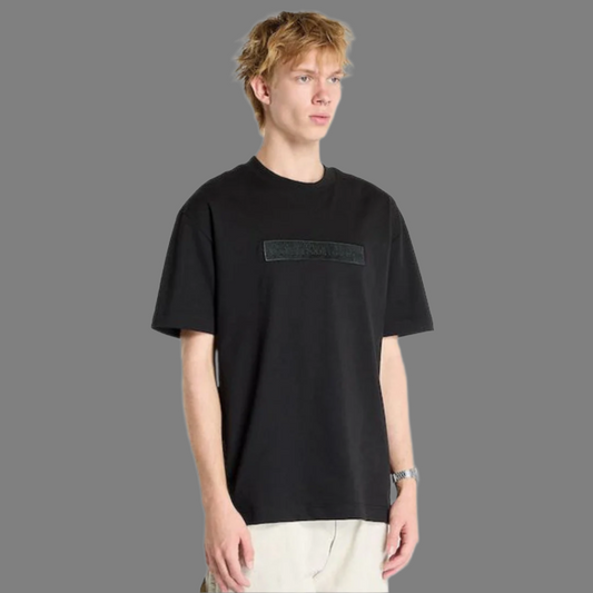 Black Embroided Box Tee