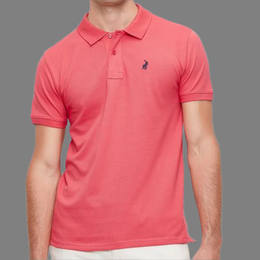 Short Sleeve Pique Golfer (Dark Pink)