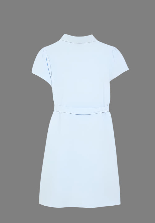 Girls Harper SS Shirt Dress (Ice Blue)