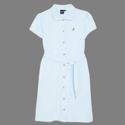 Girls Harper SS Shirt Dress (Ice Blue)