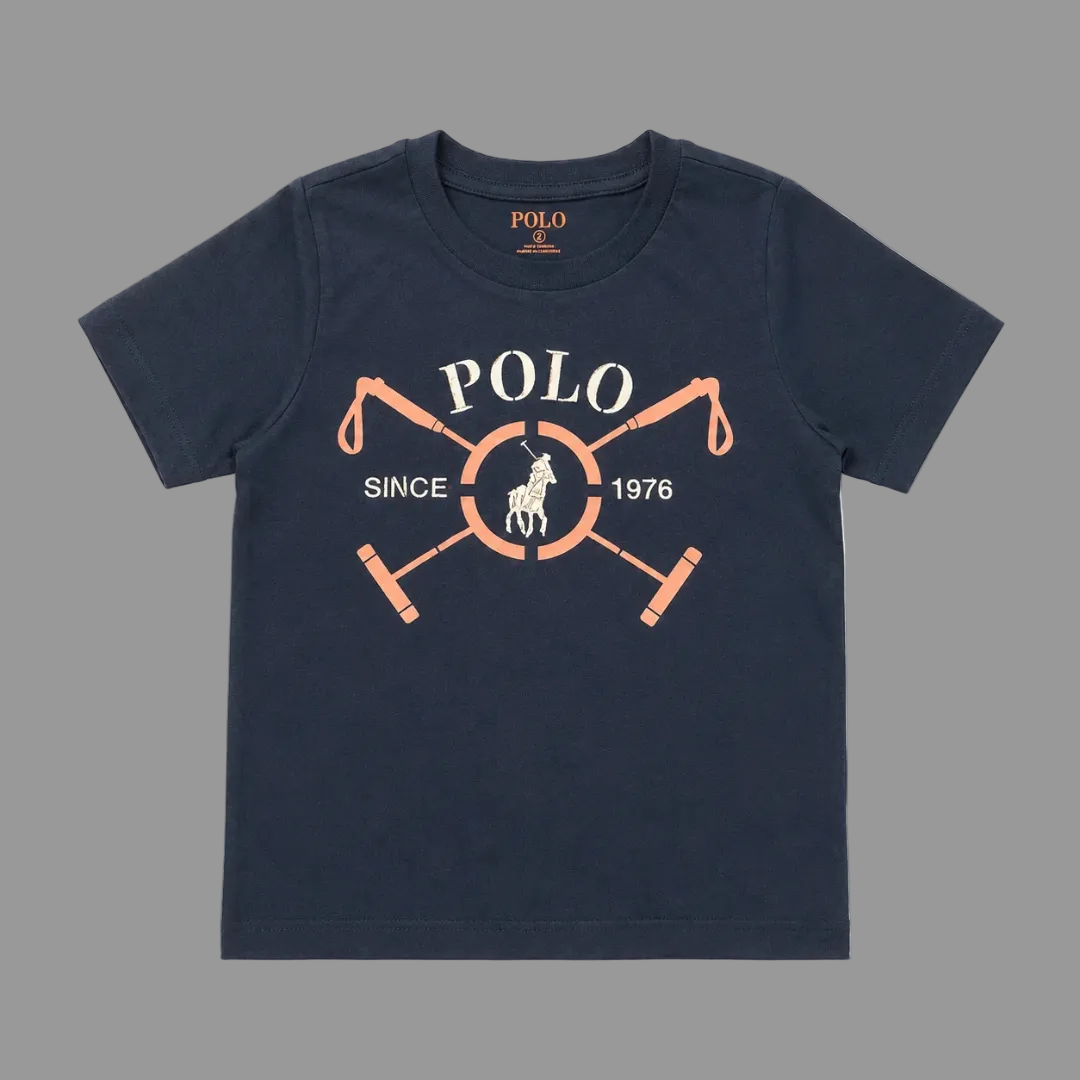 Boys Luke Polo Stick Short Sleeve T-Shirt In Navy